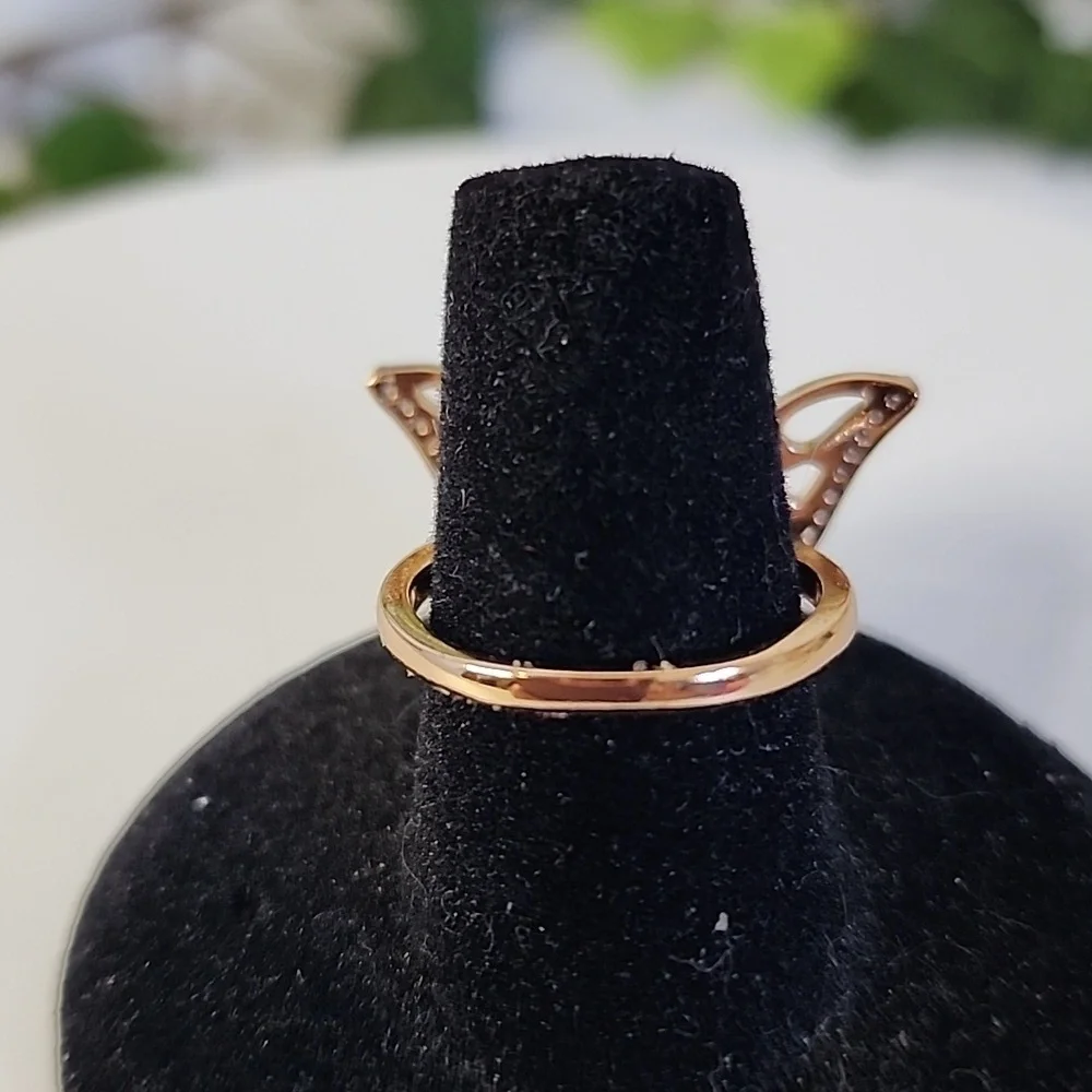 Gold Filled Butterfly Open Adjustable Ring